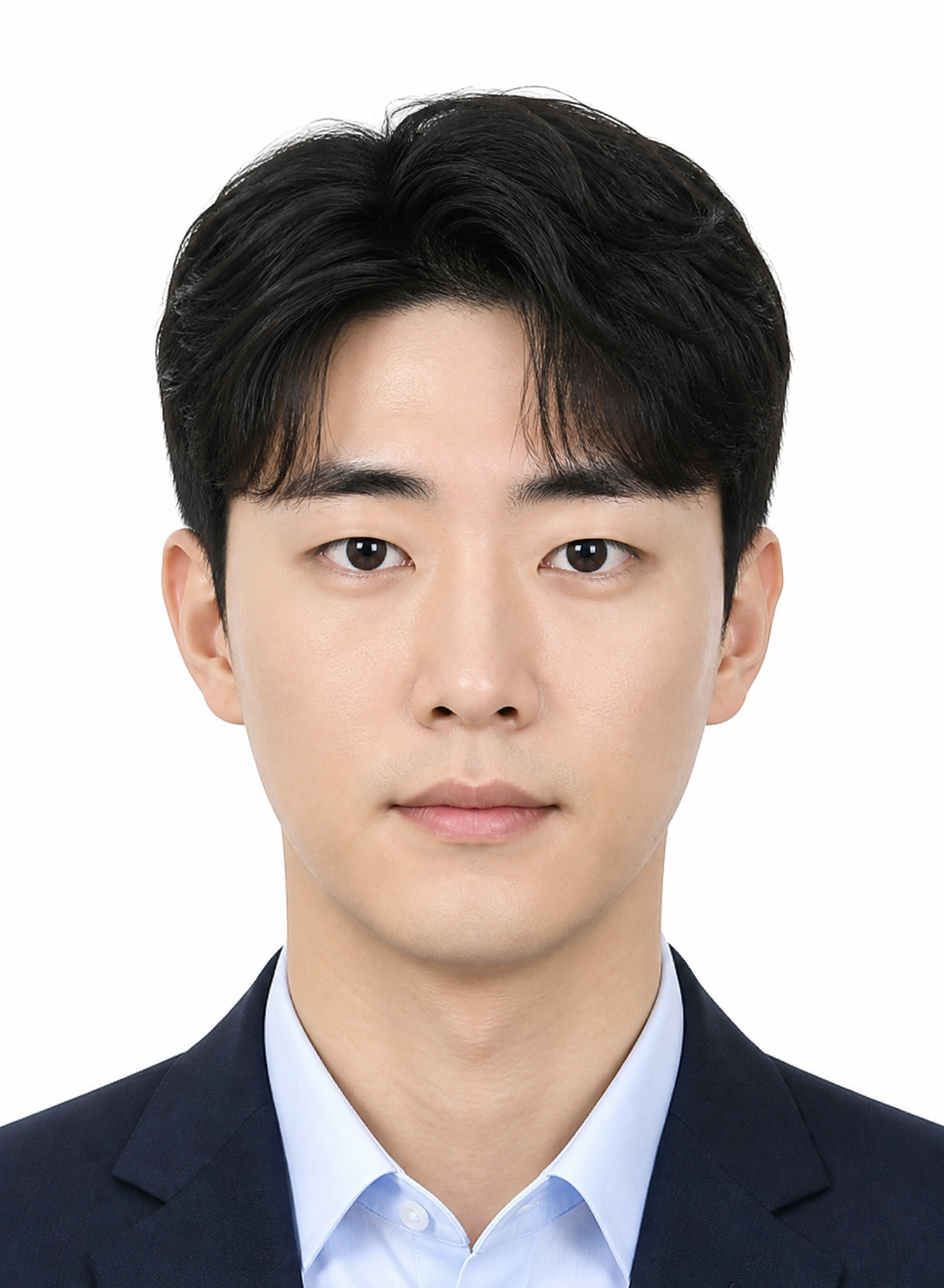 실제 인물이 아닌 AI 가상 인물로 만든 여권사진 촬영 구도 예시